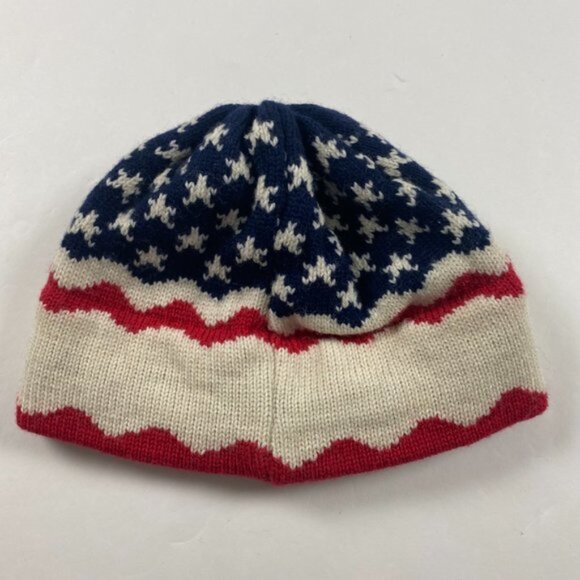 Vintage Vermont Originals USA Wool Ski Cap Beanie Hat Vail Colorado US Flag - Picture 2 of 5